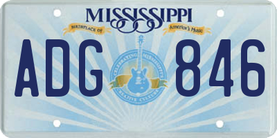 MS license plate ADG846