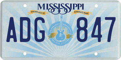MS license plate ADG847