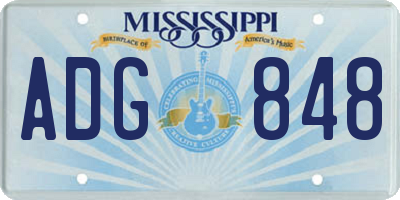 MS license plate ADG848
