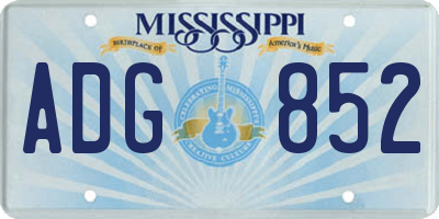 MS license plate ADG852