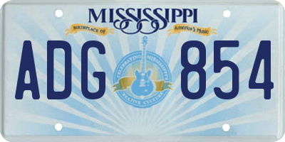 MS license plate ADG854