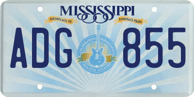 MS license plate ADG855