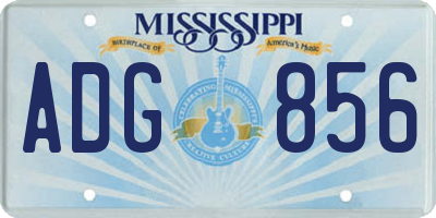 MS license plate ADG856
