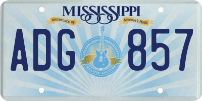 MS license plate ADG857