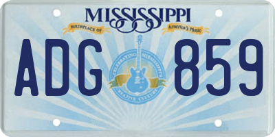 MS license plate ADG859