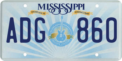 MS license plate ADG860