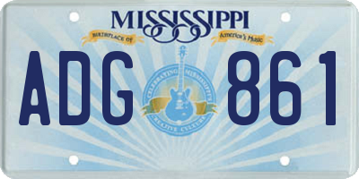 MS license plate ADG861