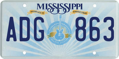 MS license plate ADG863