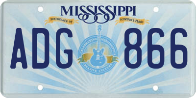MS license plate ADG866