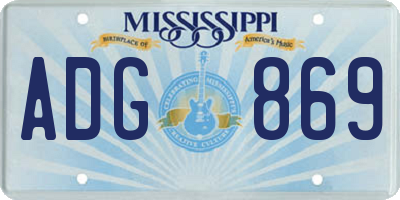 MS license plate ADG869