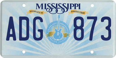 MS license plate ADG873