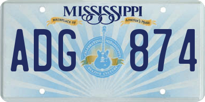 MS license plate ADG874