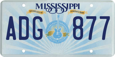 MS license plate ADG877