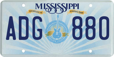 MS license plate ADG880