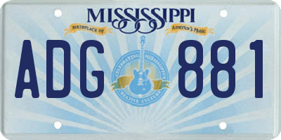 MS license plate ADG881