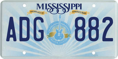 MS license plate ADG882