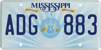 MS license plate ADG883