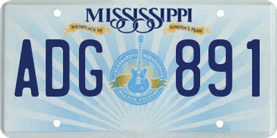 MS license plate ADG891