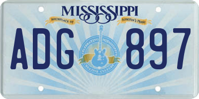 MS license plate ADG897