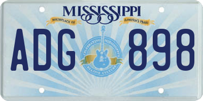 MS license plate ADG898