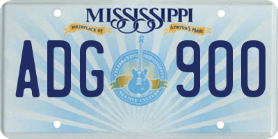 MS license plate ADG900