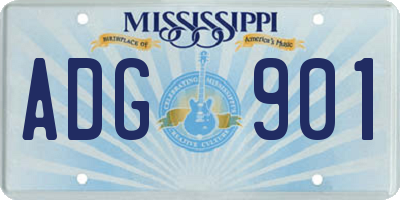 MS license plate ADG901