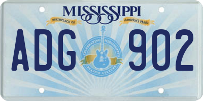 MS license plate ADG902