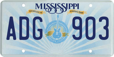 MS license plate ADG903
