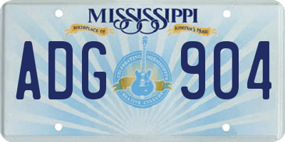 MS license plate ADG904