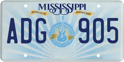 MS license plate ADG905