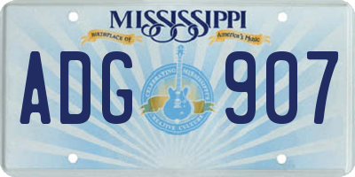MS license plate ADG907