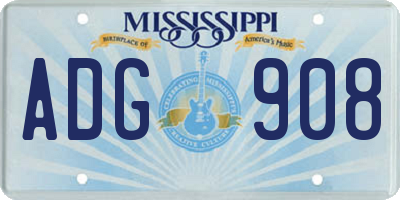 MS license plate ADG908