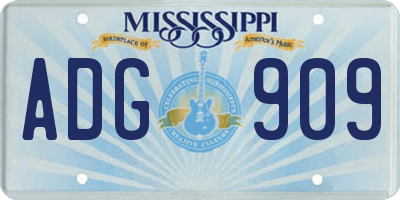 MS license plate ADG909