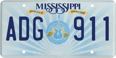 MS license plate ADG911