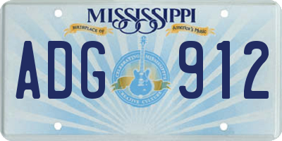 MS license plate ADG912