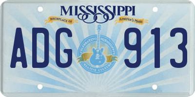 MS license plate ADG913