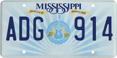 MS license plate ADG914