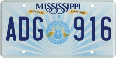 MS license plate ADG916