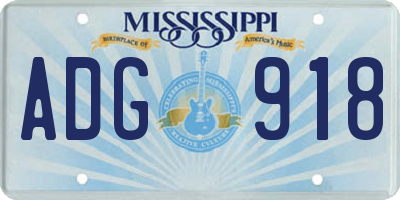 MS license plate ADG918