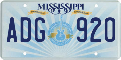 MS license plate ADG920