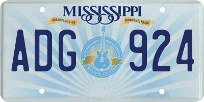MS license plate ADG924