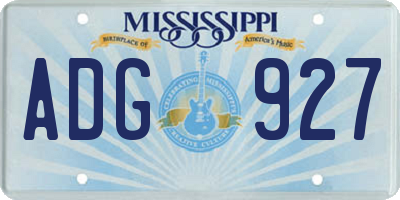 MS license plate ADG927