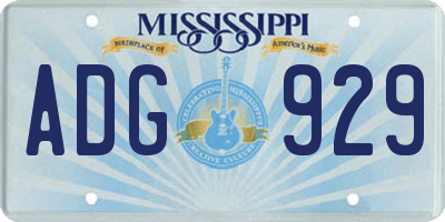 MS license plate ADG929