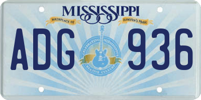 MS license plate ADG936