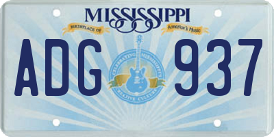 MS license plate ADG937