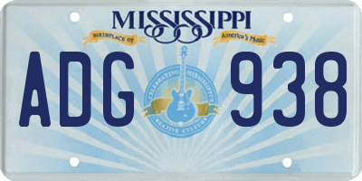 MS license plate ADG938