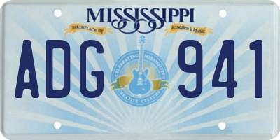 MS license plate ADG941