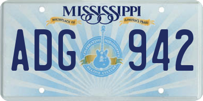 MS license plate ADG942