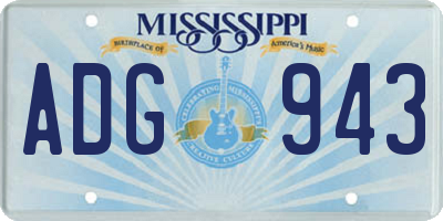 MS license plate ADG943