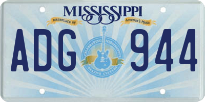 MS license plate ADG944